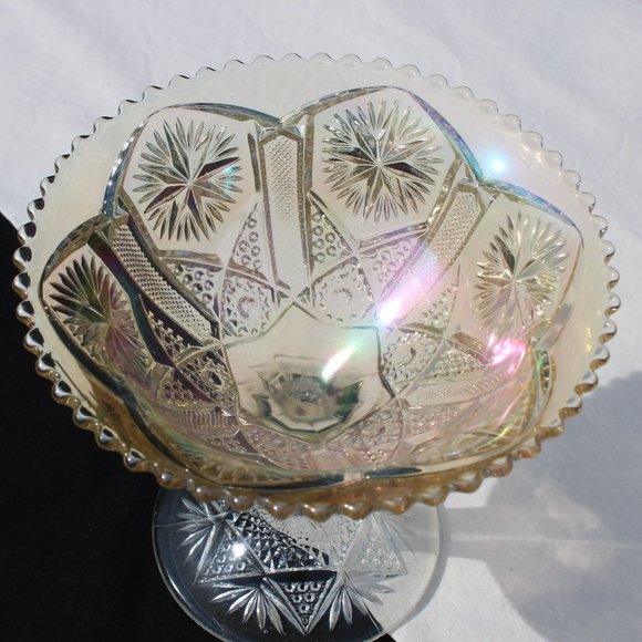 Mogul Carnival Glass Compote - Picture 4 of 6